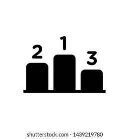 Champion icon. Winner and achievement, podium symbol. Ranking logo design vector illustration.