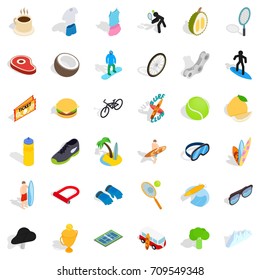 Champion icons set. Isometric style of 36 champion vector icons for web isolated on white background