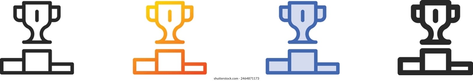 champion icon.Thin Linear, Gradient, Blue Stroke and bold Style Design Isolated On White Background