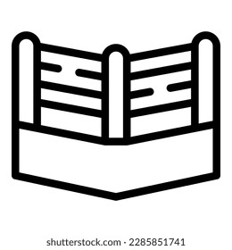 Champion knockout icon outline vector. Boxing arena. Club fight