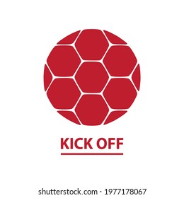 Champion league design vector icon template.  Soccer ball pictogram. Red logo isolated on white. Football symbol for your web site design, logo, app, UI. Vector illustration, EPS10.