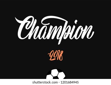 Champion lettering sign on dark background