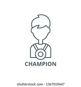 Champion line icon, vector. Champion outline sign, concept symbol, flat illustration