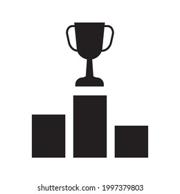 Champion line icon. Winner and achievement, podium symbol. logo. Outline design editable stroke. 