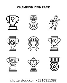 Champion Line icons designed for clean digital interfaces.