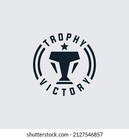 Champion Logo With Trophy Vector