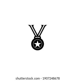 Champion Medal Flat Icon Logo