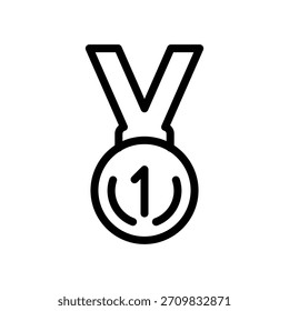 Icono de medalla de campeón, Vector de línea