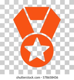 Champion Medal icon. Vector illustration style is flat iconic symbol, orange color, transparent background. Designed for web and software interfaces.