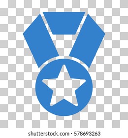 Champion Medal icon. Vector illustration style is flat iconic symbol, cobalt color, transparent background. Designed for web and software interfaces.