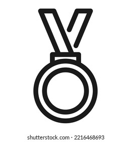 Champion medal line icon. Honor medal vector illustration