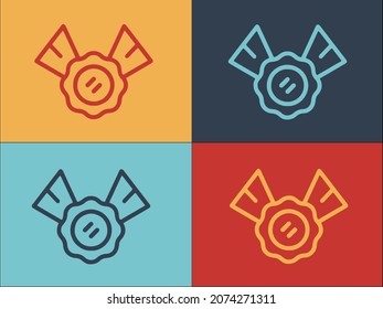 Champion Medal Logo Template, Simple Flat Icon of medal,champion,winner