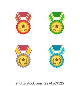 Champion medal vector icon isolated on white background