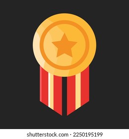 
elemento gráfico del diseño del material de la ilustración del vector de medallas de campeón
