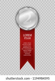 Champion medals with red ribbon.