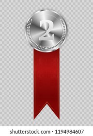 Champion medals with red ribbon.