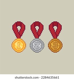 Champion Medals Winner Pixel Art