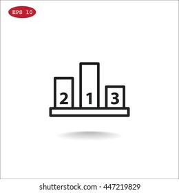  Champion podium Icon flat.