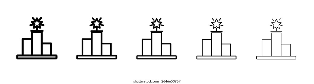 champion podium icon flat simple outline logo