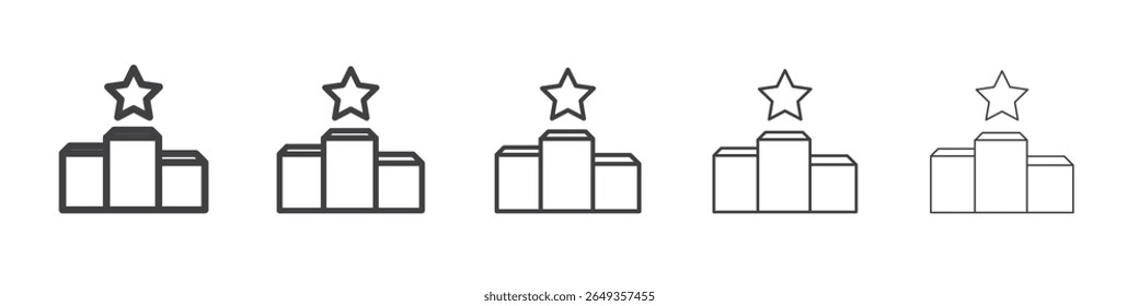 ícone de pódio campeão Símbolo de ilustração de gráficos de linha