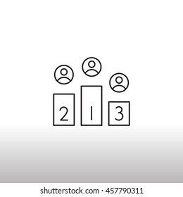  Champion podium Icon Vector.