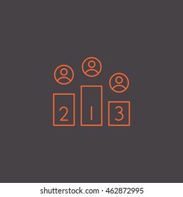  Champion podium Icon Vector.
