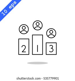  Champion podium Icon Vector.