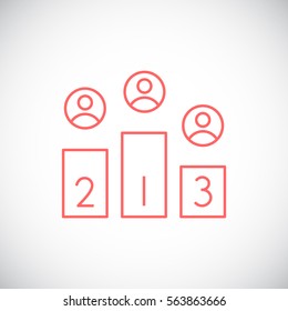  Champion podium Icon Vector.