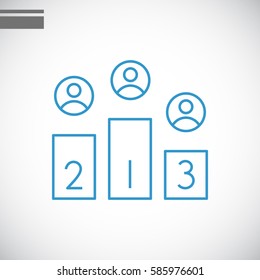  Champion podium Icon Vector.