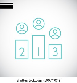  Champion podium Icon Vector.