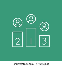  Champion podium Icon Vector.