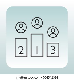  Champion podium Icon Vector.