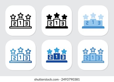 champion podium icons with various design styles