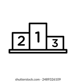 champion podium linear logo mark in black and white