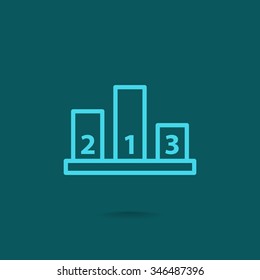 champion podium vector icon