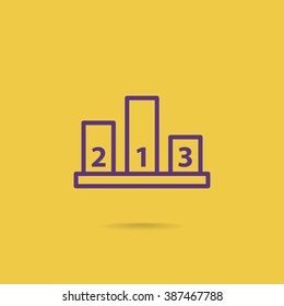champion podium vector icon