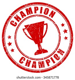 Champion rubber stamp vector illustration isolated on white background