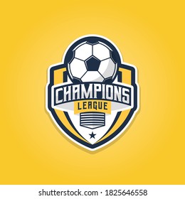 Champion sports league logo emblem badge graphic with ball