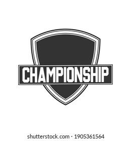 Champion sports league logo emblem badge graphic with trophy
