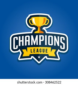 Champion sports league logo emblem badge graphic with trophy - Shutterstock ID 308462522