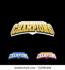 Champion Sports League Logo Emblem Badge Graphic Typography