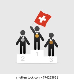 Champion with switzerland flag