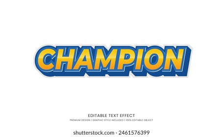 champion text effect template editable design for business logo and brand