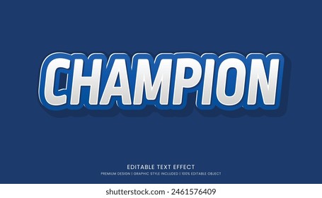 champion text effect template editable design for business logo and brand