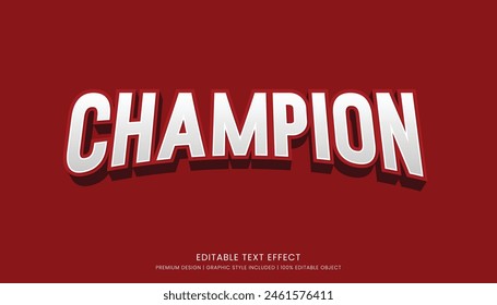 champion text effect template editable design for business logo and brand