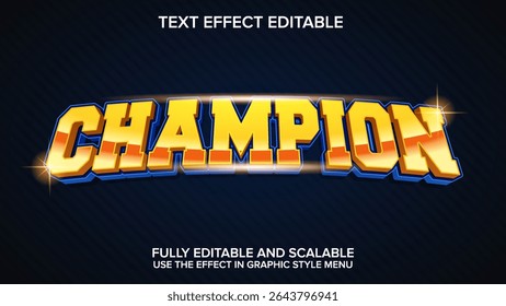 champion text effect vector editable