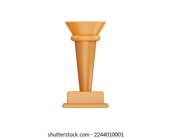 Champion Trophy with 3d vector icon cartoon minimal style