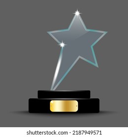 Champion Trophy Award Glass Vector Illustration Stock Vector (Royalty ...