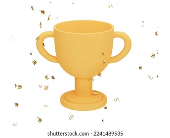 champion trophy cup concept 3d vector icon