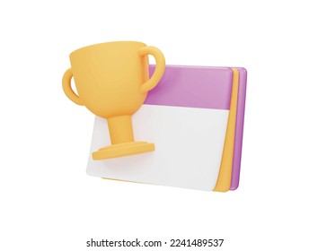 champion trophy cup concept 3d vector icon